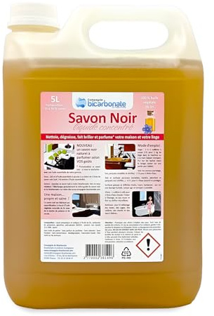 Savon Noir 100% Huile de Lin 5 L - COMPAGNIE DU BICARBONATE | Pour Entretien Maison, Terrasse, Adapté au Cuirs, Céramiques, Carrelages, Sanitaires, Sans Additif