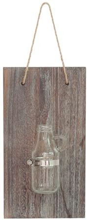 Vintage Wall Hanging Hydroponic Vase Test Tubes Creative Bottle Rustic Board Home Decor Rope