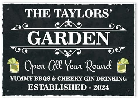 Red Ocean Personalised Sign For Garden Hanging Wall Sign Shed Sign WELCOME SIGN Home Decor Gin Bar Sign Home Bar Signs Pub Bar Sign Garden Plaque Summerhouse Sign