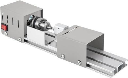 Torno de metal de 100 W, mini torno de mesa de metal, pequeño torno de metal para banco de mesa de metal, mini torneador, para el procesamiento de madera