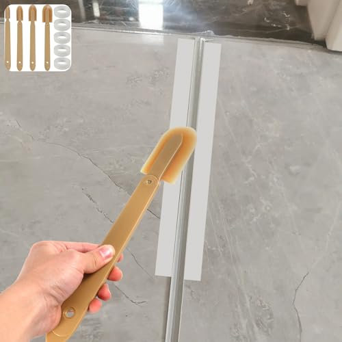 LM 4 espátulas de goma para caldera con papel texturizado 4/10, aplicador de sellado reutilizable, espátula para acabado de calafateo, herramienta de mano para lechada, herramienta de alisado para
