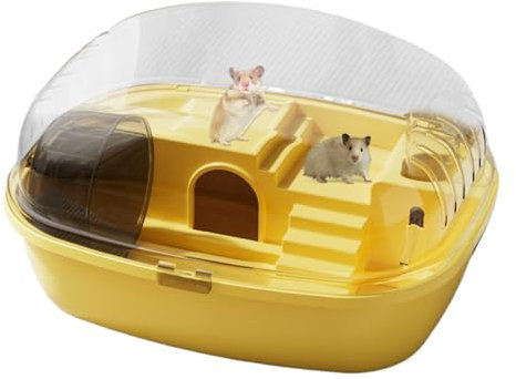 Rennmauskäfig, Hamsterkäfig,Klares Acryl-Mäusehaus und Lebensräume - Meerschweinchenkäfig für Hamster, Rennmäuse, Mäuse und andere Kleintiere, inklusive Wasserflasche, Laufrad und Hamsterversteck