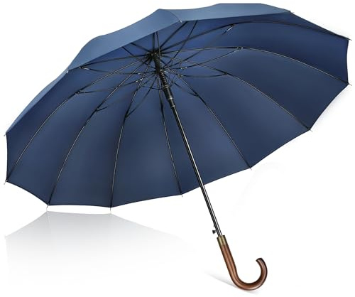 ZOMAKE Großer Regenschirm 55 inch,12 Rippen / 16 Rippen Golfschirm Groß Stabil,Travel Schirm XXL Groß mit Auf-Zu-Automatik für Herren Damen