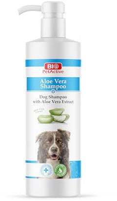 Bio PetActive Aloe Vera Hunde-Shampoo, 970 ml, reinigende und feuchtigkeitsspendende Hundewäsche, langanhaltender Blumenduft, um stinkende Hunde zu verhindern – Pflegeprodukt