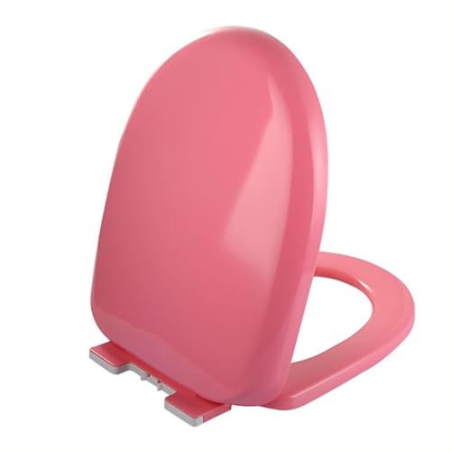 Brigtviee Wc Sitz Mit Absenkautomatik, Toilettendeckel Bunt, U-FöRmiger Toilettensitzbezug Mit Absenkautomatik Und Schnellverschluss, Farbiger Toilettensitz Aus Pp-Kunststoff,Rosa