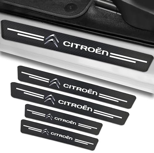 AYBEN 4 Pièces Protection Seuil de Porte de Voiture pour Citroen C1 C3 C4 C5 X DS3 DS4 DS5 C6 Picasso Aircross CCrosser Xsara, Plaques de Protection de Seuil de Porte, Plinthes