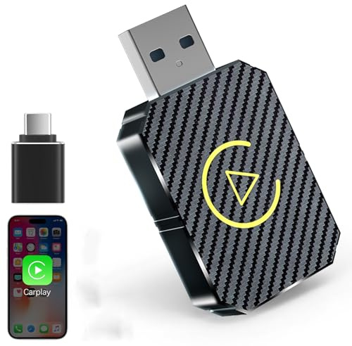 Wireless Adapter, Upgrade Wireless Adapter for iPhone iOS Carplay, USB Wireless Carplay Dongle, Converts Wired to Wireless, Plug & Play, Fast Auto Connect Car Play, for Cars from 2016+ & IOS 10+