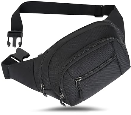 Bauchtasche Gürteltasche Damen und Herren Bauchtasche Geeignet für Reise Sport Running und Alle Outdoor Aktivitäten Hüfttasche Damen Herren Sport (Schwarz)