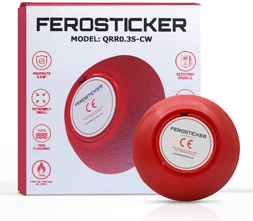 FEROSTICKER Small Automatic Fire Extinguisher – Non-Toxic, Compact & Maintenance-Free Household Fire Protection for Electric Boxes, Solar Generators, Vehicles, Lithium Batteries, Ship Cabins (1 Pack)