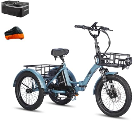 Fafrees F20 Mate 2025 Elektro-Dreirad | Klappbar, 48V 18.2Ah Akku, 65Nm Motor | 20×3.0 Allwetterreifen, 150kg Lastenfähigkeit, Senioren-E-Bike
