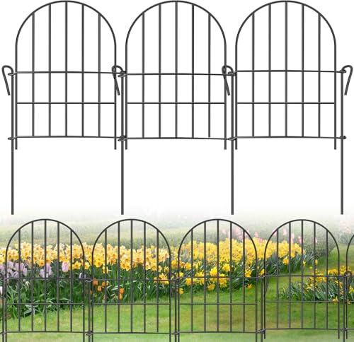 SWAWIS 12 Pezzi Recinzione Giardino Esterno 42x31cm Ringhiera per Esterni Rete Metallica per Recinzioni Recinzione Giardino Recinzione Modulare per Esterni Cortile Aiuola Giardino Laghetto