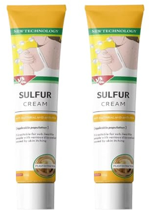 Teegxddy 2 unidades de ungüento de azufre, loción hidratante de azufre, emulsión de azufre equilibrante de grasa, 20 g