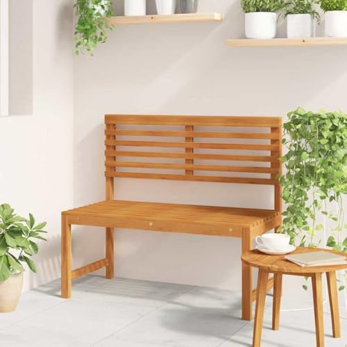 LoogCape Gartenbank Braun 100x50x91cm, Massivholz Akazie, langlebig, für Terrasse & Garten, Outdoor Sitzbank für 2 Personen, witterungsbeständig