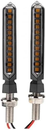 Genérico Indicadores de motocicleta 2 luces de señalización para motocicleta con efecto de agua, intermitentes de 12 LED, luz de posición LED, luz de giro, accesorios para motocicleta