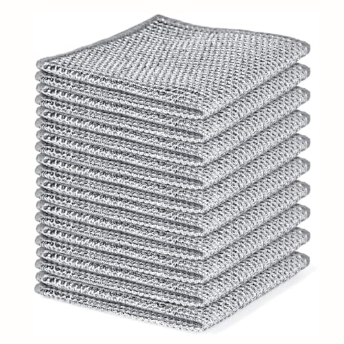 LLIDDAMES Wire Anti-Kratz Reinigungstuch, Doppelschichtige Draht-Spüllappen, Schützt empfindliche Oberflächen vor Kratzern, Mehrzweck-Draht-Reinigungstücher, doppelseitig, Kratzfest(10 PCS)