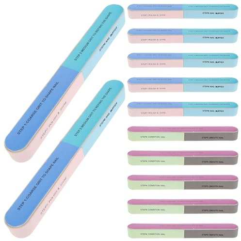 IMIKEYA Kit Unghie 20 Pezzi Buffer e Lime in Eva, Levigatrice a 7 Lati per Manicure a Casa, Resistente All'usura e Lucidante per Unghie Brillanti