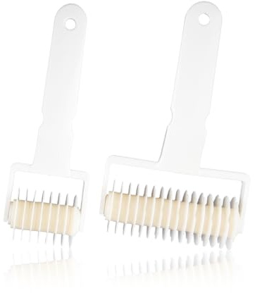 Lotsdonxia 2 Pcs Pastry Lattice Roller Cutter Set, Dough Crimpers with Non-Slip Handle – Food-Grade Plastic Baking Tools for Pie, Pizza, Cookies & Bread