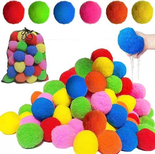 100pcs Reusable Water Balls,Reusable Water Balloons for Outdoor Toy and Games, Water Toys for Kids and Adults,Water Toys for Beach Pool Summer Fun Party