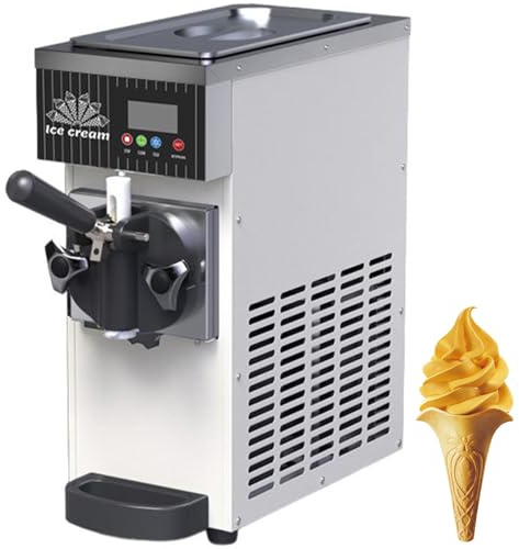 Grpquatsch Heladera Profesional para Restaurantes, Máquina de Helado Suave 4-8kg/H, Pantalla LED, Limpieza Automática y Material Inoxidable White
