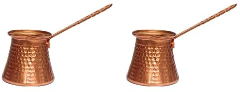 Mokamika 2 cafeteras turcas con de madera, 320 ml, cafetera turca de cobre turco para Turco Cezve Cafetería