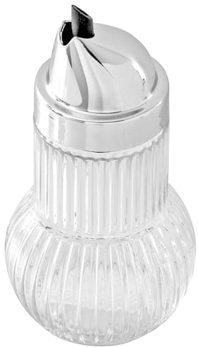 Fackelmann RUBIN, mjölkkanna av glas, oljedispenser för droppfri hällning (färg: silver/transparent), kvantitet: 1 st