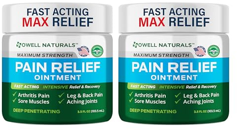 OWELL NATURALS Arthritis Pain Relief Ointment with Arnica & MSM – Deep Penetrating Joint & Muscle Therapy for Knee, Back, Sore Muscles, Legs, 3.5 oz (2 Pack)