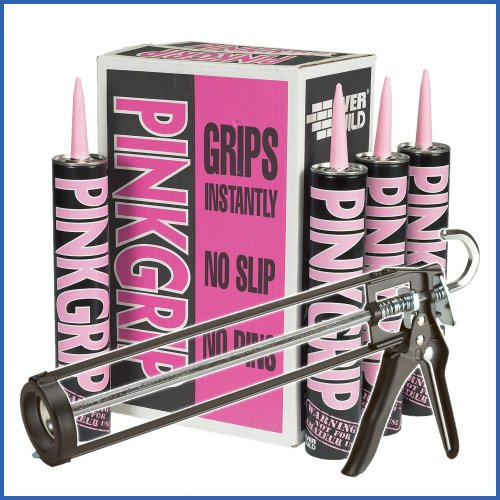 12X Everbuild Pinkgrip Building Adhesive + Applicator Gun