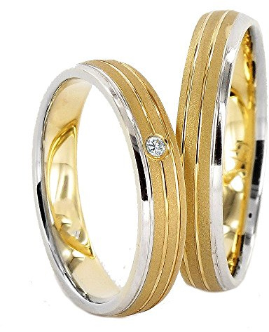JC TRAURINGE 585er EHERINGE GELBGOLD & WIEßGOLD J905