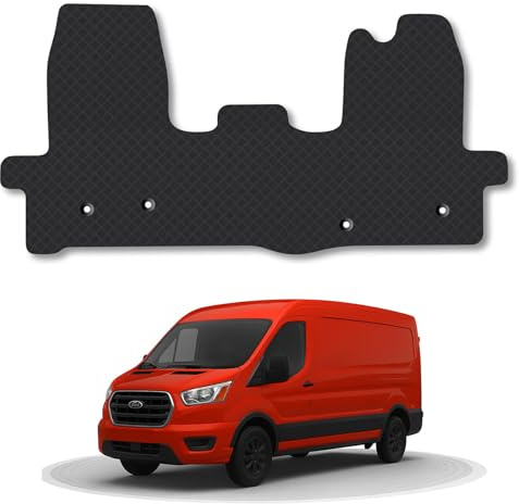 Compatible with Rubber Van Mats for Ford Transit (2014+) 3mm | Tailored Fit Durable Floor Mats Full Coverage Protection Waterproof Accessories Easy Clean Anti Slip Made in the UK