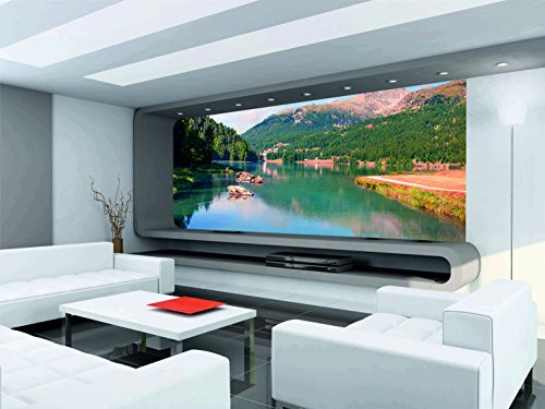 Oedim Fotomurales Vinilo Pared Lago Silvaplana Alpes Suizos Varias Medidas 400x300cm | Adhesivo Incluido | Decoración Habitación, Salón, Oficina, Negocio | Motivos Paisajísticos
