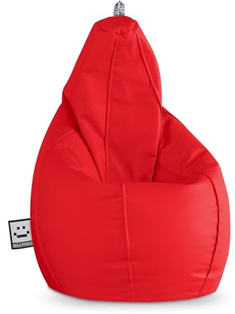 Happers Sitzsack Birne aus Kunstleder Indoor Rot XXL