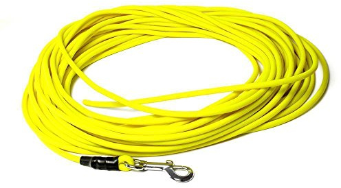 Mystique® Biothane Schleppleine rund 6mm Standard Karabiner Neongelb 15m