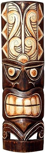 Wogeka Schöne 50 cm Tiki Holz Maske Neuseeland Maori Wandmaske Handarbeit Bali Maske86
