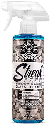 Chemical Guys Streak Free Glass and Window Cleaner - Works on Glass, Windows, Mirrors, and Screens, Ammonia-Free and Safe on Tinted Windows, for Cars, Trucks, SUVs, and Home Use - 16 oz