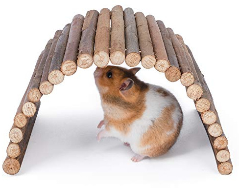 Niteangel Wooden Ladder Bridge, Hamster Mouse Rat Rodents Toy, Small Animal Chew Toy (11.8 x 4.7)