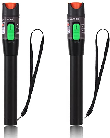 2PCS Visual Fault Locator 30km Fiber Optic Cable Tester Meter Red Light VFL with 2.5mm Universal Connector for FC/SC/ST Adapter Pen for CATV Telecommunications Engineering Maintenance