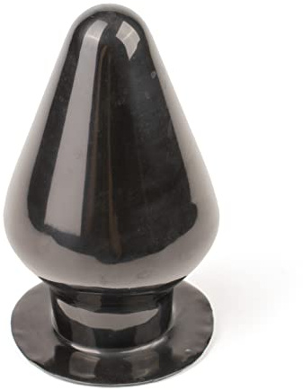 Rubberfashion Latex Analplug groß - Anal Butt Plug Extrem XXXL für Frauen und Männer 15 x 9 cm Schwarz 0.8mm fester Kern
