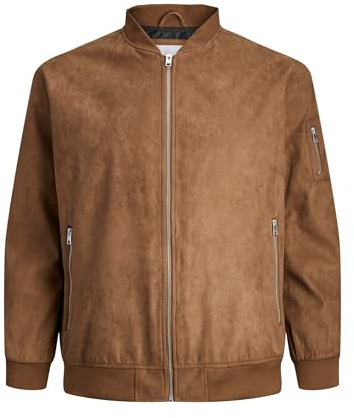 Bestseller A/S Jjerocky Faux Suede Bomber Pls Chaqueta, Color coñac. Detalles: Ante sintético, XXXL para Hombre