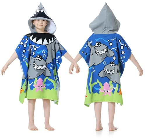 MOKANI Toallas tipo poncho con capucha, toalla de playa suave y absorbente, bata de baño