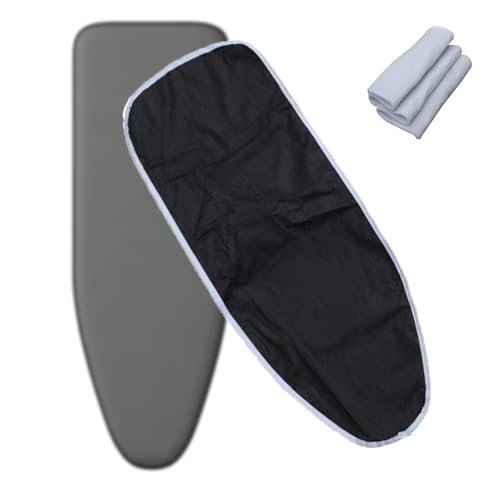 DOUKI 110x33 Cm Copriasse da Stiro con Imbottitura Copritavolini da Stiro Elasticizzato di Ricambio, Resistente alle Ustioni Copri ASSE da Stiro 100x30 (Color : Black, Size : 13x43 inch(33x110 Cm))