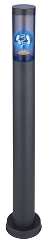 Standleuchte Edelstahl Sockelleuchte rauch anthrazit Außen Garten Stehlampe, App Steuerung dimmbar, 1x Smart RGB LED 10W 806Lm, DxH 7,6x80 cm