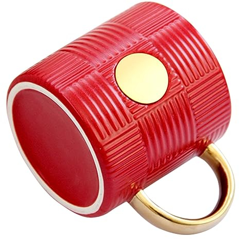 Alipis Striped Ceramic Water Cup Retro Style Mug for Tea Coffee Juice Home Office Use