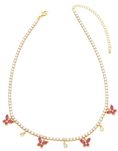 Hameadner Collana Uomo Donna Gioielli Ciondolo Pendente Necklace Collane da Donna Fucsia
