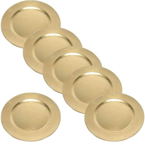Cecaro Group Set 6 Sottopiatti Decorativi Oro - Eleganza per la Tavola di Matrimonio, Feste e Natale - Ø 33 cm