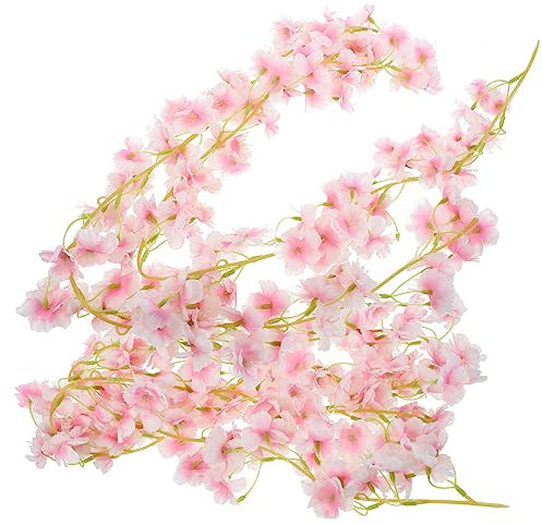 Cabilock 2stücke Künstliche Kirschblüten Girlande Elegante Deko Für Hochzeit Party Und Wohnraum Flexibles Design Zartem Rosa Realistische Blumenranke Für Und Festtagsdekoration