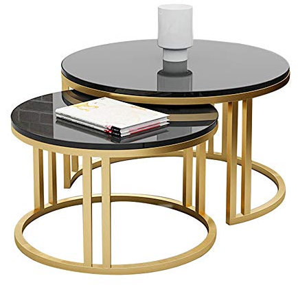 IUBGFTO Beistelltisch/Beistelltisch, Satztisch, für den Innen- und Außenbereich, dekorativ, rund, seitlicher Akzent, Couchtisch, Nachttische für Zuhause, Büro, 2er-Set, 31 × 21 Zoll/23 × 1