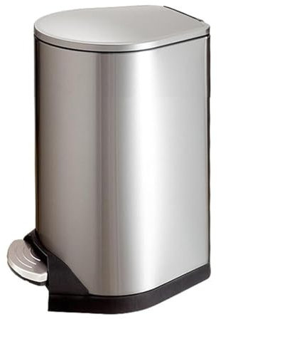 Poubelle de Salle de Bain en Acier Inoxydable résistante aux Empreintes digitales, Poubelle de Cuisine Mains Libres avec Couvercle à Fermeture Douce, pédale et Seau intér(One Color-50L)