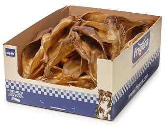 Frigera Orejas con Cartílago 25 Uds. 1000g – Snack Natural para Perros, sin Gluten ni Cereales, Placer de Masticación Prolongado, sin Aditivos, Cuidado Articular