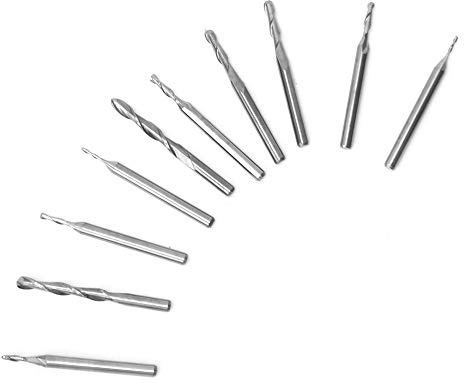 Fdit Herramienta Cementada de Cortador de 10 para Grabar Bolas de Carbón para la Mayoría de los Plásticos 1.0-3.175 Mm