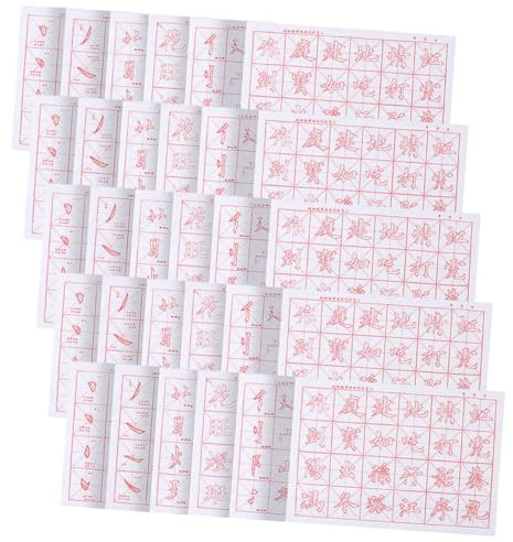 Hemobllo 30 feuilles Papier Écriture Calligraphie Chinoise Épais pour Débutants Papier de Riz Respirant et Résistant pour Exercices de Calligraphie Au Pinceau